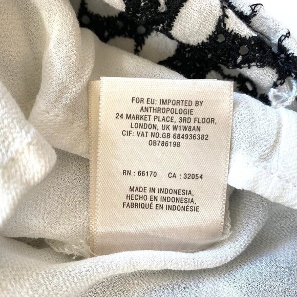 Maeve Anthropologie Sleeveless Blouse Size 0 Black & White Floral Lace Overlay - Picture 12 of 14